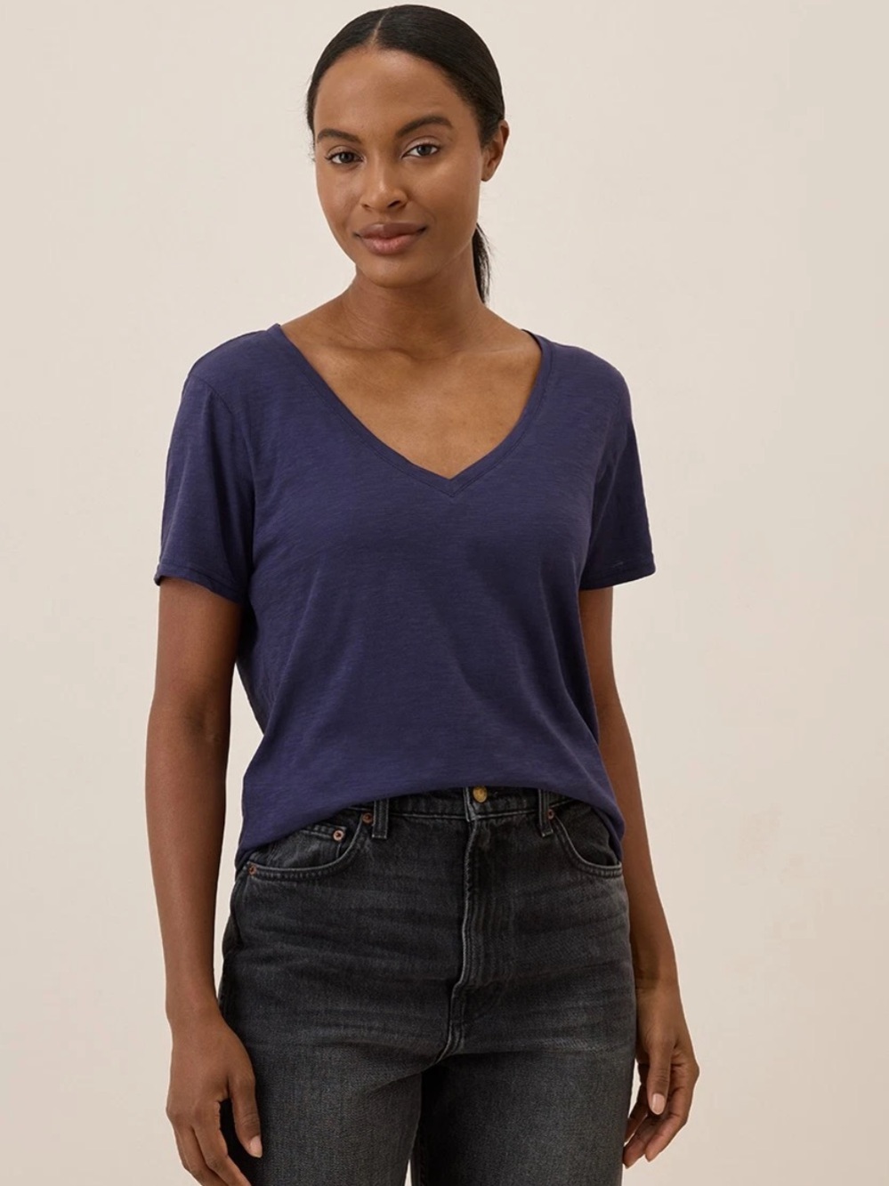Women's Featherweight Slub V-Neck Tee ECLIPSE PURPLE